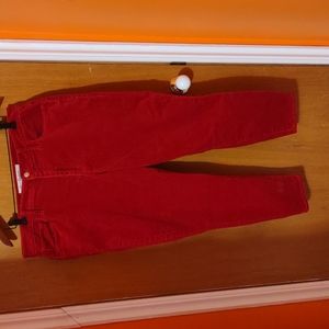 Gap super high rise red velvet jeans